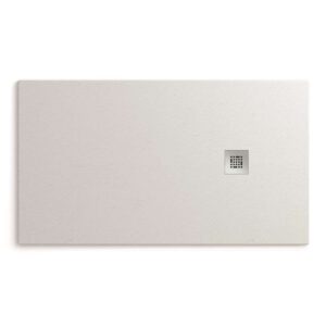 Plato de ducha en resina blanco con textura pizarra